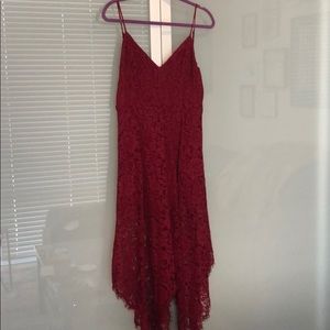 Lulus One wish burgundy midi dress